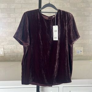Vince Velvet Split back Top size XS NWT